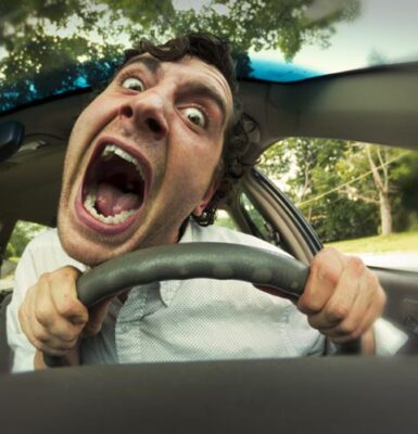 crazy road rage driver